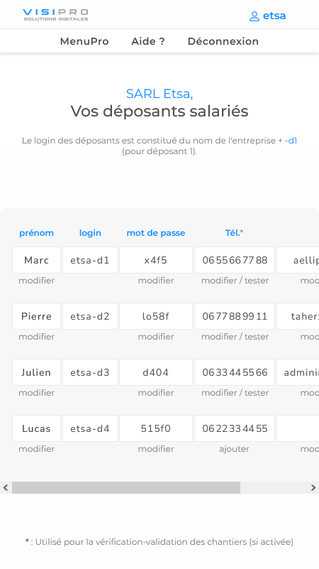 paramétrage comptes ouvriers